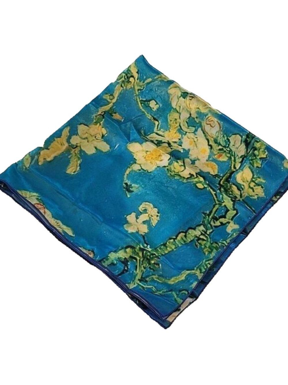NWOT Vangogh replica impressionist blue and yellow neck scarf new - Picture 6 of 7